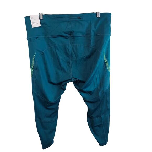 Nike Fast Leggings Women 2X Mid Rise 7/8 Blue Tight Fit Gym Workout Running - Picture 2 of 9